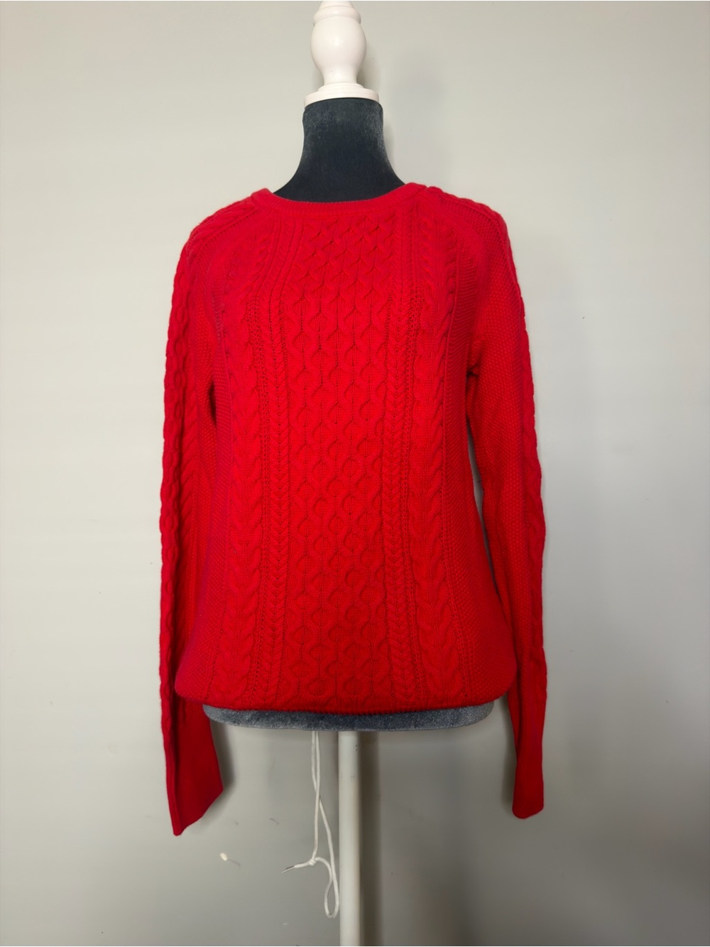 GAP Bright Red Cable-Knit Crewneck Sweater